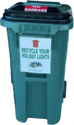 Recycle Your Holiday Lights green cart